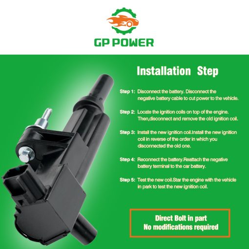 Bobinas de Encendido GP POWER 5149049AB UF601 5C1706 C1649 Juego de 8 Compatible con Jeep Grand Cherokee Commander Chrysler Aspen Dodge Dakota Durango Ram 1500 Truck Ram 1500 Dakota 4.7 V8 - Imagen 7