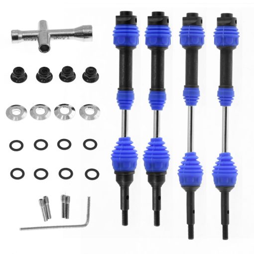 Eje de transmision mejorado de acero 40Cr delantero y trasero para RC 1/10 Traxxas Slash 4x4 Rustler VXL 4X4 Stampede VXL 4X4 Piezas de actualizacion (Azul Oscuro)