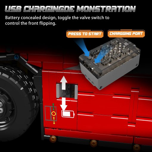 Kit de Bloques de Modelo de Camion Tractor Mould King, Set de Construccion MOC 19015 para Armar, Regalo para Niños de 14+ / Entusiastas de Colecciones para Adultos (4,608 Piezas con Motor/Control Remoto de APP) - Imagen 5