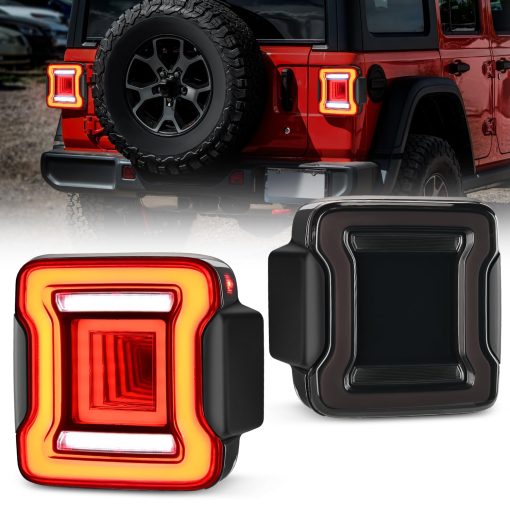 Nilight JL Tail Light LED Lente Ahumado LED Luz de Reversa Blanca Luz Roja de Freno Correr Señales de Giro de Posicion de Parada Aprobado por DOT Compatible con 2018-2023 Jeep Wrangler JL, Garantia de 2 Años