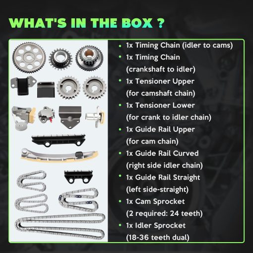 Kit de Cadena de Tiempo SCITOO para Chevy Tracker 2001-2004 y Suzuki Grand Vitara XL-7 2.5L 2.7L TK8010M389 - Imagen 2