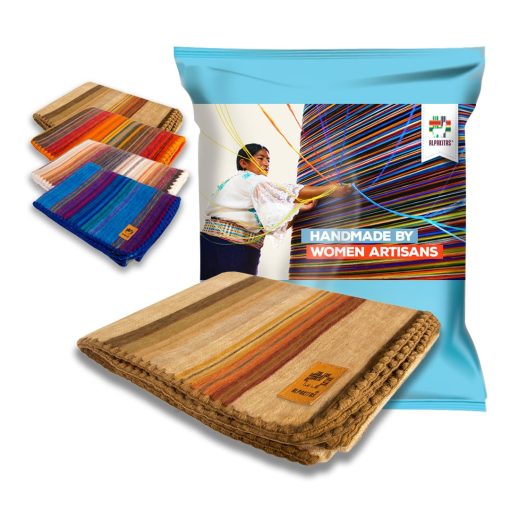 Manta de Lana de Alpaca - Manta de Cama tamano Twin - Manta de Alpaca - Mejor Regalo y Manta Calida, Ligera, Manta de Sofa o de Campamento - Manta de Exterior - 87 x 64 Pulgadas (Marron) - Imagen 4