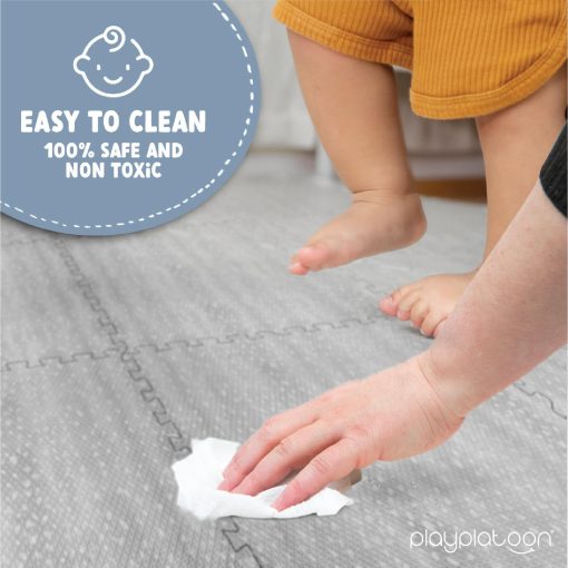 Tapetes de Juego para Ninos Grandes Play Non-Toxic para Pisos, 9 Azulejos de 72 x 72 Pulgadas - Baldosas de Espuma Entrelazadas Extra Gruesas de 24 x 24 Pulgadas con Borde, Tapete Neutro para Ninos Pequenos y Ninos - Imagen 3