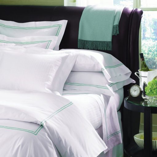 Grande Hotel by Sferra - Funda de almohada continental 26x26 (Blanco/Marron)