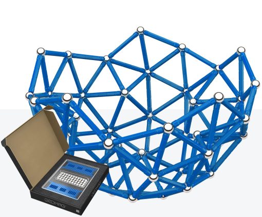 Juguetes Magneticos Geomag Classics Varillas y Esferas Azul 248-Piezas para Niños y Adultos de 8-99 años | Juguete STEM Educativo Hecho en Suiza del 100% de Plastico Reciclado | Diversion Creativa y Cientifica de Aprendizaje