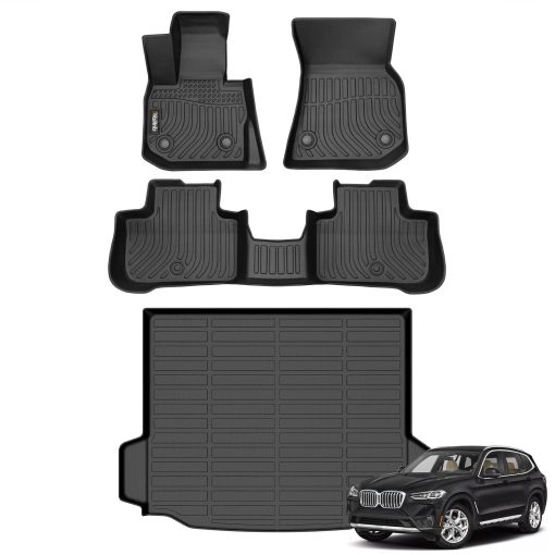 Tapetes para Piso de Coche y Revestimiento de Carga a Medida 2018-2024 BMW X3 Tapetes para Todo Tipo de Clima para BMW X3 Accesorios para BMW X3 2018-2024