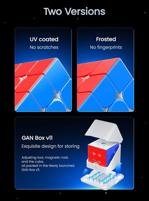 CuberShop GAN 14 MagLev UV Coated, Ultimate GAN 14 M 2023 Flagship Cubo de Velocidad Magnetico 3x3, 56mm Cubo Magico Puzzle (GAN14 MagLev UV Speed Cube, Superficie Brillante & Internos Primarios) - Imagen 9