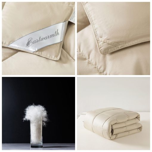 Edredon de plumas de ganso ligero para clima calido/verano, Inserto de edredon para enfriar manta, 750 Fill Power Ultra Soft Fabric Gris, Tamano King (104x90 pulgadas) - Imagen 4