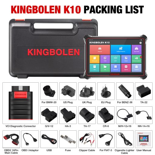 KINGBOLEN K10 Escaner bidireccional de sistemas completos, Bluetooth Obd2, Mapa de topologia, 41+ Funciones de reinicio, Codificacion ECU, FCA AutoAuth, Coincidencia de llaves, Funcion guiada VAG, Actualizacion gratuita por 2 anos - Imagen 9