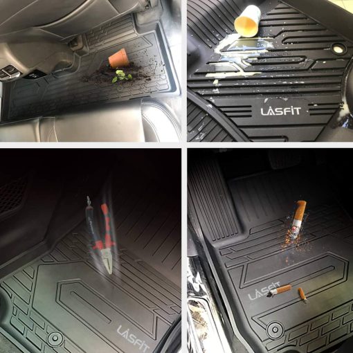 Tapetes para Jeep Grand Cherokee 2013-2015 & Dodge Durango 2013-2015, Ajuste Personalizado TPE Todo Clima Impermeables Antideslizantes para Automoviles, Tapetes para el Piso de 1ra y 2da Fila, Negro - Imagen 8