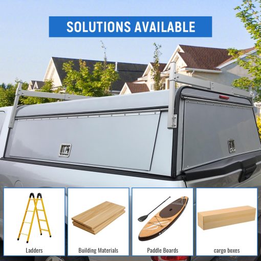 AA-Racks Model AX-TCR Universal Aluminum Extendable Truck Caps Ladder Rack Compatible with Any Truck Cap/Topper Fit for 6' Wide Trailers, Vans, Trucks Load Capacity 400lb - Imagen 5