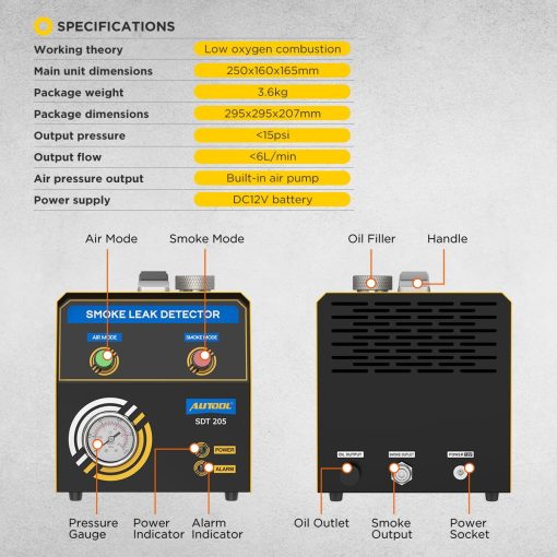 Maquina de Humo Automotriz 12V Detector de Fugas de EVAP Tester de Diagnostico para Autos - Imagen 7
