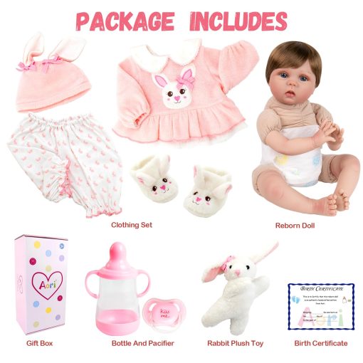 Munecas de bebe renacidas Aori - Muneca nina realista, bebe recien nacido realista con juguete de alimentacion, set de regalo para ninos 3+ - Imagen 7