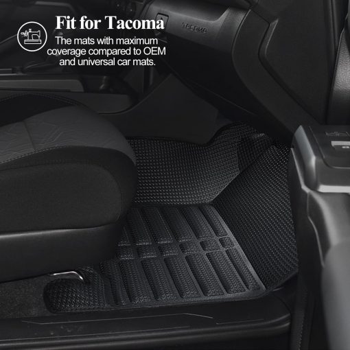 Tapetes para Piso de Auto Todo Clima Accesorios Interiores de Auto Moldeado Integrado Impermeables y Resistente al Desgaste para Toyota Tacoma 2018-2023 - Imagen 4