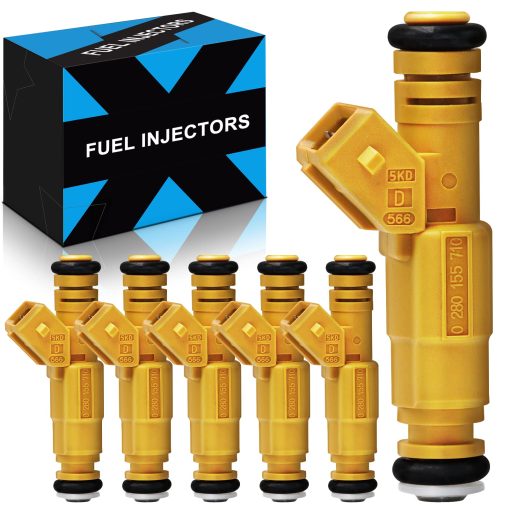 Inyectores de Combustible Actualizados YZHIDIANF 0280155710 Compatible Con: - Jeep Wrangler Cherokee Grand Cherokee Comanche 4.0L 4 Agujeros 1987 1988 1989 1990 1991 1992 1993 1994 1995 1996 1997 1998 (6 PCS)