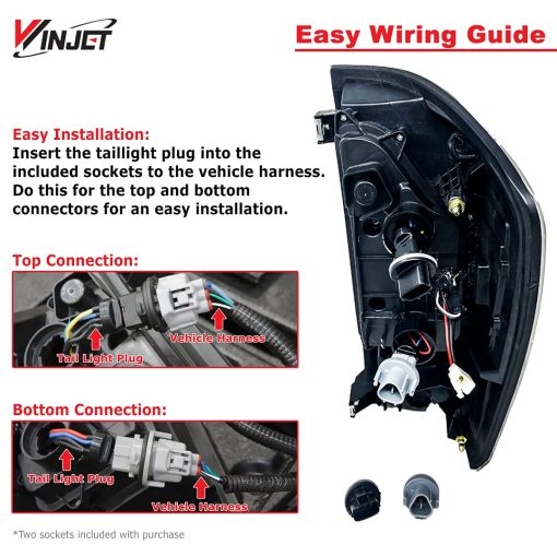 Winjet Off Road Series para Toyota Tacoma [2016-2022] Faros Traseros LED DRL Conjunto de luces traseras con luces intermitentes Luces de freno/DRL, Reemplazos de luz trasera Plug and Play, 1 par Negro/Ahumado - Imagen 2
