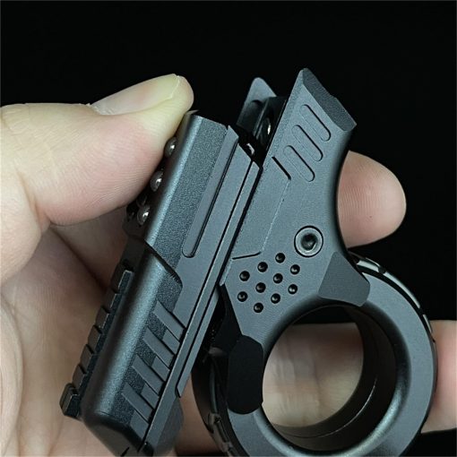 Anillo de fidget con rueda de trinquete de aleacion Zoom EDC Haptic Slider Fidget Spinner Juguetes de Metal Multifuncion Herramienta de ADHD Juguetes de Alivio del Estres para Adultos Regalos para Padre y Novio (Negro) - Imagen 6