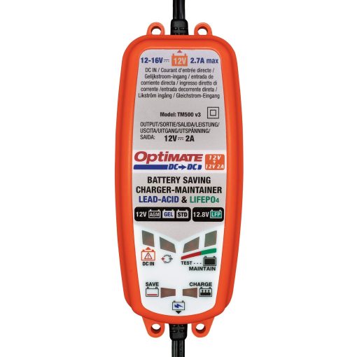 Optimate DC-DC, TM-500, Cargador y mantenedor de bateria sellado de 12V/12.8V 2A en 6 pasos - Imagen 2