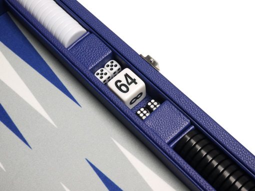 Juego de Backgammon Premium de 13 pulgadas - Tamano de Viaje - Tablero Azul indigo - Imagen 8