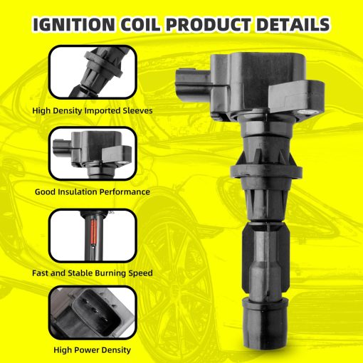 Juego de 4 bobinas de encendido Pack UF540 L3G218100 y 4 PCS Bujias de Iridio Compatible con Mazda 3 6 CX-7 MX-5 2.0L 2.3L 2.5L L4 - Imagen 3
