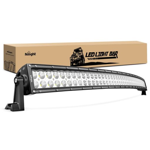 Nilight Barra de luces LED curva combinada de 52 pulgadas 300W, foco y luz de inundacion, lampara de conduccion LED para camiones, barcos, jeeps, 2 años de garantia