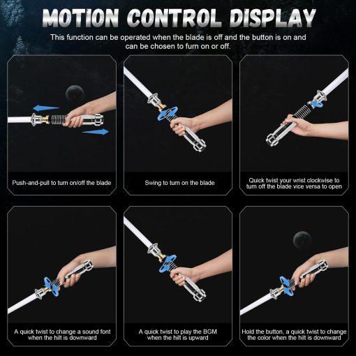 ELESKOCO Smooth Swing Luke V3.0 Lightsaber, Luz de Sable de Luz con Control de APP Cambio Infinito de 16 Colores, Sables de Luz de Combate con Sensor de Movimiento Premium Metal 16 Sonidos Espada de Luz para Adultos y Adolescentes Regalo - Imagen 5