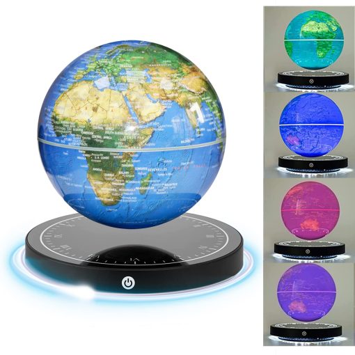 Globo Flotante, Globo Magnetico Levitante con Luz LED, Globo Geografico Giratorio de 360? para Decoracion de Hogar y Oficina, Regalo Tecnologico Genial para Ninos, Maestros, Esposo, Colega..