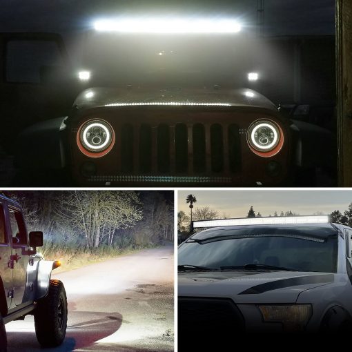 Nilight Barra de Luz LED Curva de 50 Pulgadas Triple Fila Combinacion de Punto e Inundacion Luz de Trabajo LED 384 Chips LED de Alta Potencia Luces de Conduccion LED para Camiones SUV UTV ATV Barco, Garantia de 2 Anos - Imagen 6