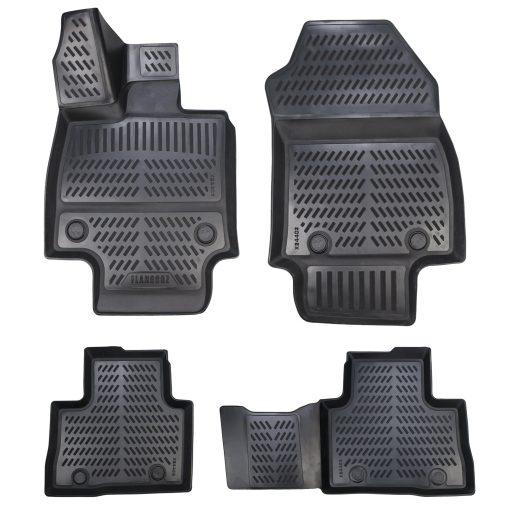 Tapetes para piso Flangooz compatibles con modelos Toyota RAV4 para 2019 2020 2021 2022 2023 2024, Tapetes para piso resistentes al clima, Accesorios para RAV4, Tapetes de auto personalizados impermeables de material TPE (juego de 4)