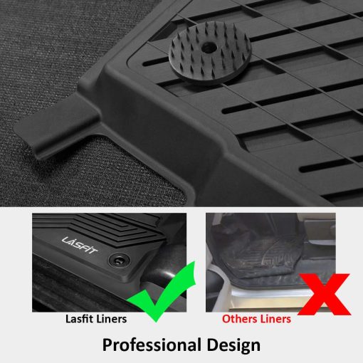 Tapetes LASFIT 2014-2018 para Jeep Wrangler JK Unlimited de 4 Puertas (No compatible con JL o 4xe), Tapetes para Todos los Climas de TPE?Ajuste Personalizado para la 1? y 2? Fila, Negro - Imagen 7