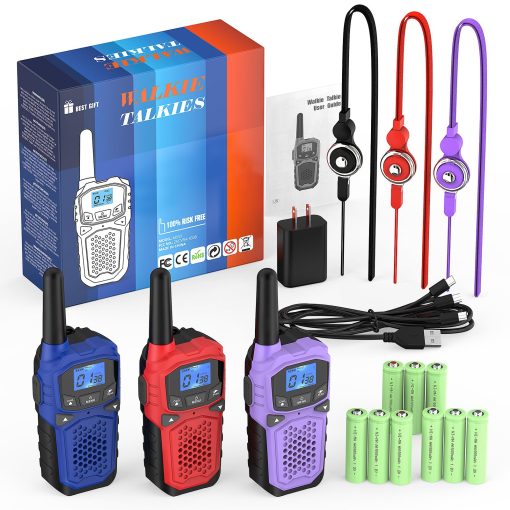 Walkie Talkies para Adultos - WokTok Radio de Largo Alcance para Camping Senderismo Accesorios de Senderismo Equipo de Camping Regalo de Navidad Cumpleanos para Ninos, Sirena de SOS, Alerta Meteorologica NOAA, 3 Radios - Imagen 7