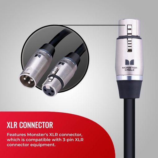 Cable de Microfono Monster Cable Prolink Performer 600. Cable XLR de 30 pies. Cables XLR personalizados. Cable de Microfono XLR con Chaqueta de Microfibra Dielectric Duraflex. - Imagen 5