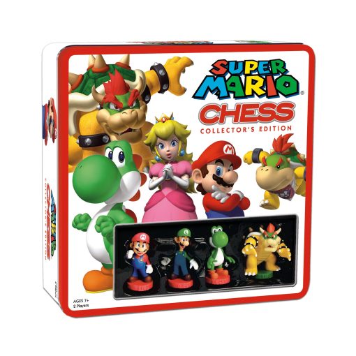 Juego de ajedrez de Super Mario | 32 piezas de ajedrez esculpidas personalizadas incluyendo personajes iconicos - Mario, Luigi, Peach, Toad, Bowser | Juego de ajedrez tematico de Super Mario