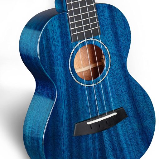 Ukulele Tenor Enya EUT-MAD de Caoba Maciza Brillante de 26 Pulgadas Azul con Estuche Acolchado de Alta Gama de 15 mm - Imagen 5