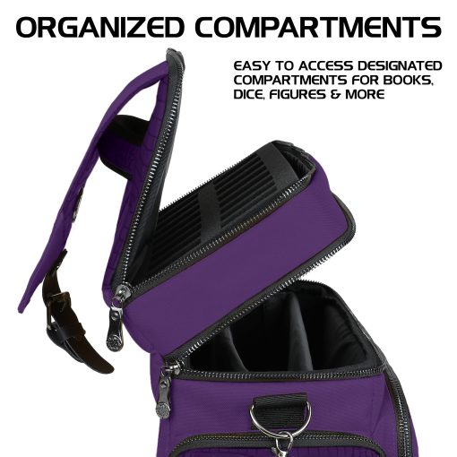 Bolsa de Viaje ENHANCE para Edicion Coleccionista de DND, Bolsa Compatible con Dungeons and Dragons, Soporte para Tapete de Batalla, Bolsillos para Dados y Accesorios, Capacidad para 4-8 Libros (Dragon Purpura) - Imagen 3