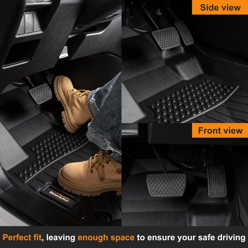 Juego de alfombrillas para piso de coche todo clima y protector de carga para 2023 2024 Kia Niro Plug-in Hybrid (PHEV), Juego de alfombrillas para la fila delantera, 2da fila y para la carga para Kia NIRO Plug-in Hy TPE Liners de goma Accesorios Alfombrilla para el maletero de Binmotor - Imagen 3