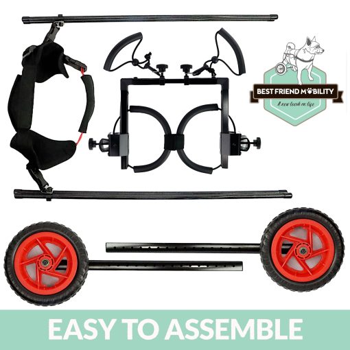 Silla de Ruedas para Perros Best Friend Mobility Pro Series para Patas Traseras - Fibra Ultraligera, Brazos Laterales Ajustables para Todo Terreno, Llantas de Espuma para Todos los Perros (Tamano Mediano) - Imagen 5