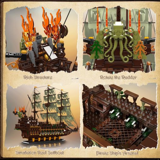 Modelo de Construccion de Barco Pirata NUTCRACKER para Adultos - Gran Modelo de Barco Pirata Dutchman MOC para Coleccion o Exhibicion en Casa, Set de Construccion de Barco Pirata, Regalo de Navidad y Cumpleaños para Adultos y Niños 14+ 3653Pcs - Imagen 3