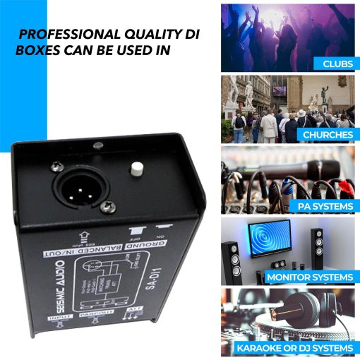 Caja Directa Pasiva Seismic Audio con Atenuador de Tierra Izquierda y Interruptor, Par de Cajas Directas Pasivas - Imagen 5