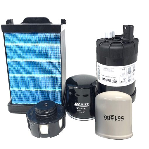 Kit de Filtros 500/1500 Horas CFKIT, Compatible con Cargadoras de la Serie S/T 400-600 de Bobcat, Motores T4, 7333720
