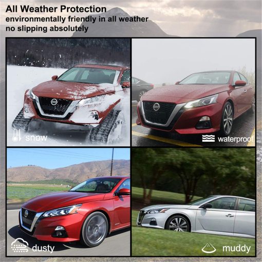 Tapetes para piso KIWI MASTER Compatible con Accesorios Nissan Altima 2019-2024 Juego de Tapetes para Todos los Climas en TPE para Asientos Delanteros y Traseros Negro - Imagen 5