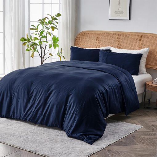 Funda de edredon SIJO AiryWeight Tencel, 100% Lyocell Derivado de Eucalipto, Suave como la mantequilla, Mejores sabanas frescas por Architectural Digest (Zafiro, Completa/Queen 90"x90")