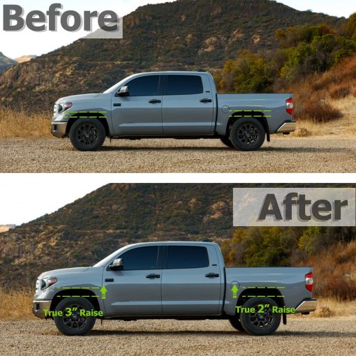 Kits de Elevacion Delanteros de 3" y Traseros de 2" para Tundra 2007-2024, Espaciadores de 3 pulgadas para Amortiguadores Delanteros y Bloques de levantamiento de 2 pulgadas para Tundra 2007-2024 2WD 4WD - Imagen 3