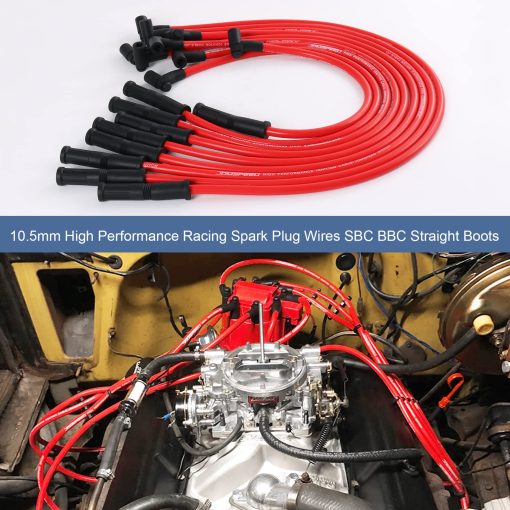 JDMSPEED Nuevo Distribuidor HEI con Cables de Bujia Kit de Encendido de Repuesto para Chevy SBC 350 BBC 454, Silicona - Imagen 7