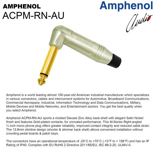 2 Unidades - 9 Pulgadas - Cable de Pedal, Efectos, Patch, instrumento PERSONALIZADO utilizando cable Mogami 2319 y conectores de oro TS Amphenol ACPM-RN-AU de la serie M de WORLDS BEST CABLES - Imagen 6