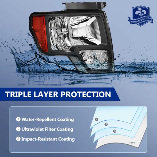 Conjunto de Faros ECCPP Para Ford F-150 2009-2014 Lado del Conductor y del Pasajero - Imagen 5