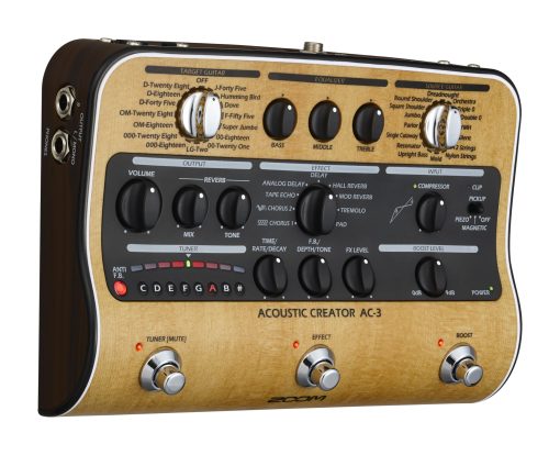 Zoom AC-3 Acoustic Creator, DI Acustico con Restauracion de Tono, Modelado Acustico, 9 efectos, Compresion, Afinador, Reverb, Ecualizador y Anti-Feedback - Imagen 3