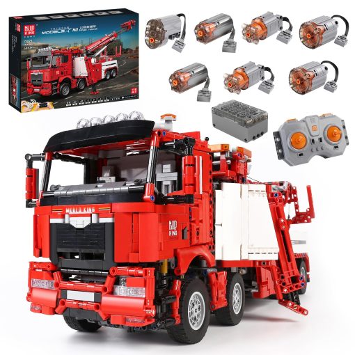 Kit de Construccion Mould King 17027 Road Rescue Truck, 4883 Piezas Modelo de Grua Neumatica Grande Technik con 7 Motores, Camion de Control Remoto y Control de Aplicacion, Regalo para Ninos/Adultos Enthusiastas de Vehiculos