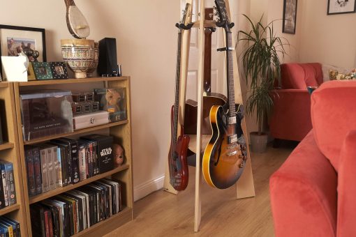 Ruach GR-1 Premium Hardwood 3 Way Multi Guitar Stand Rack - Birch - Imagen 8
