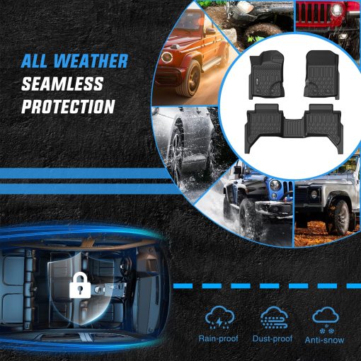 Tapetes de piso Nilight para Ford Ranger SuperCrew Cab 2019-2024, Ajuste Personalizado Todo Clima Pesado Liners de Piso - Imagen 5